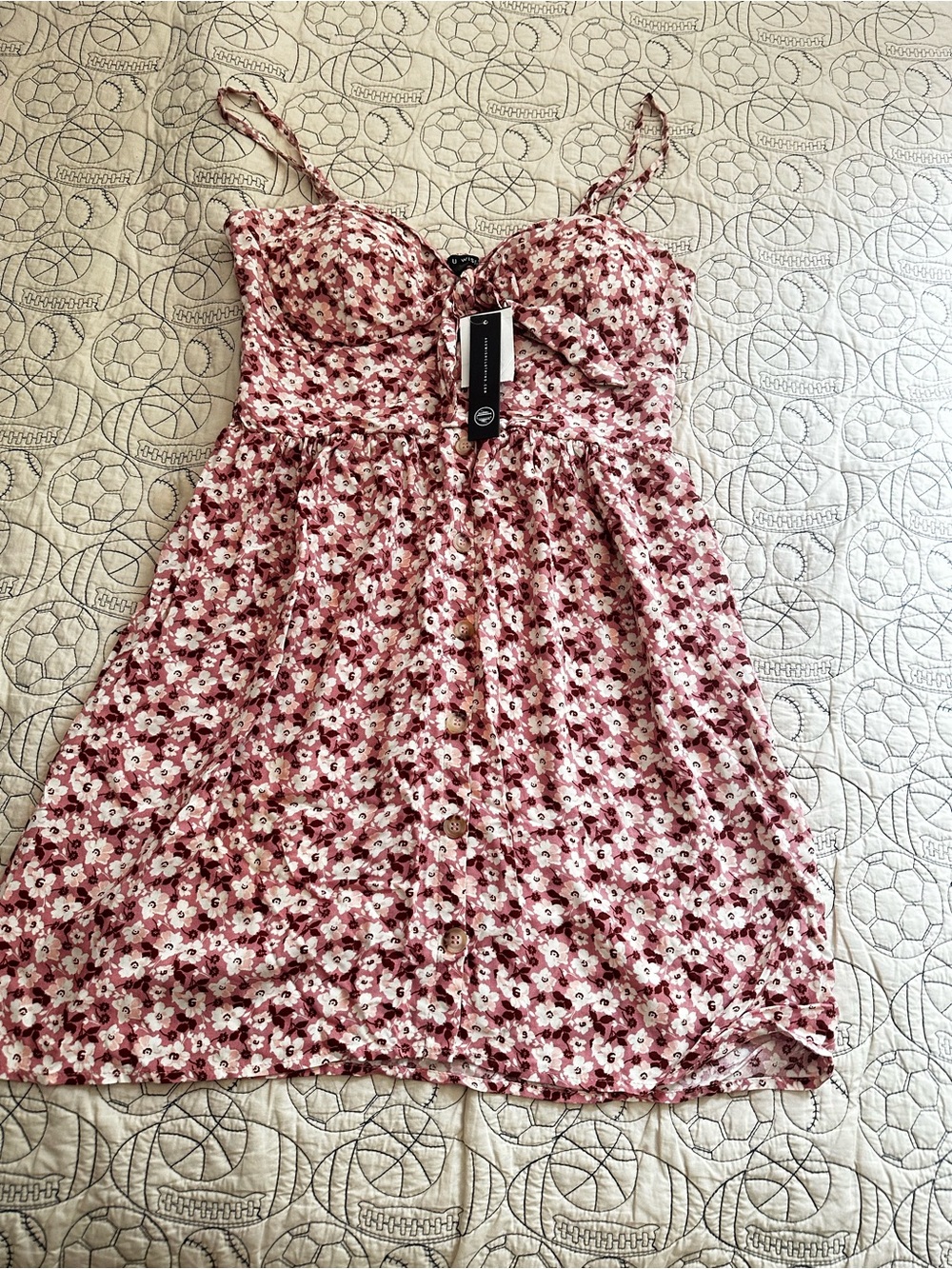 As U Wish Pink Floral Smocked Sundress